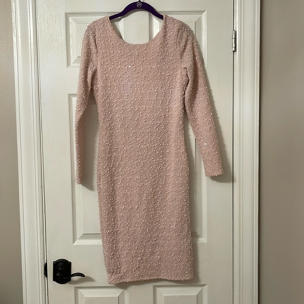 NWT Jennifer Lopez baby pink 3/4 sleeve size small dress